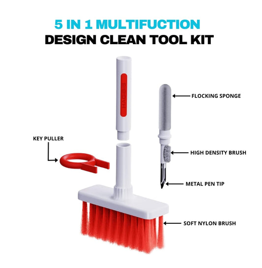 Bruto Screen Cleaner Kit Designed for All Smartphones Made with 70% IPA Includes 100ml Screen Cleaner,5-in-1 Multi-Function Cleaning Tool with Microfibre Cloth for Electronics